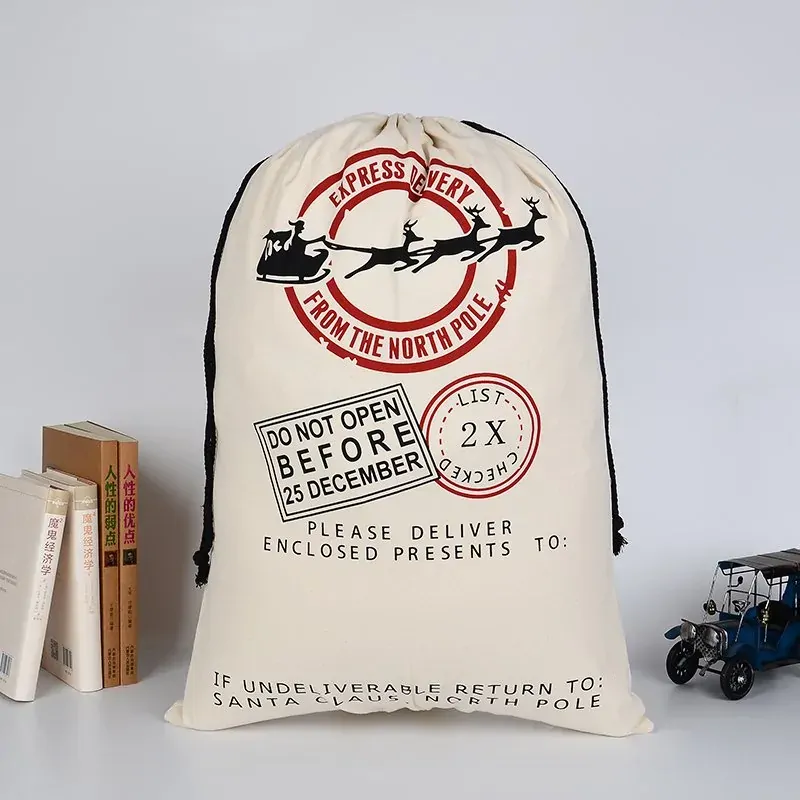 50x70cm Canvas Hessian Christmas Santa Sack Xmas Stocking Reindeer Kids Gift Bag, Cream - Express Delivery (1) 50x70cm Canvas Hessian Christmas Santa Sack Xmas Stocking Reindeer Kids Gift Bag, Cream - Express Delivery (1)