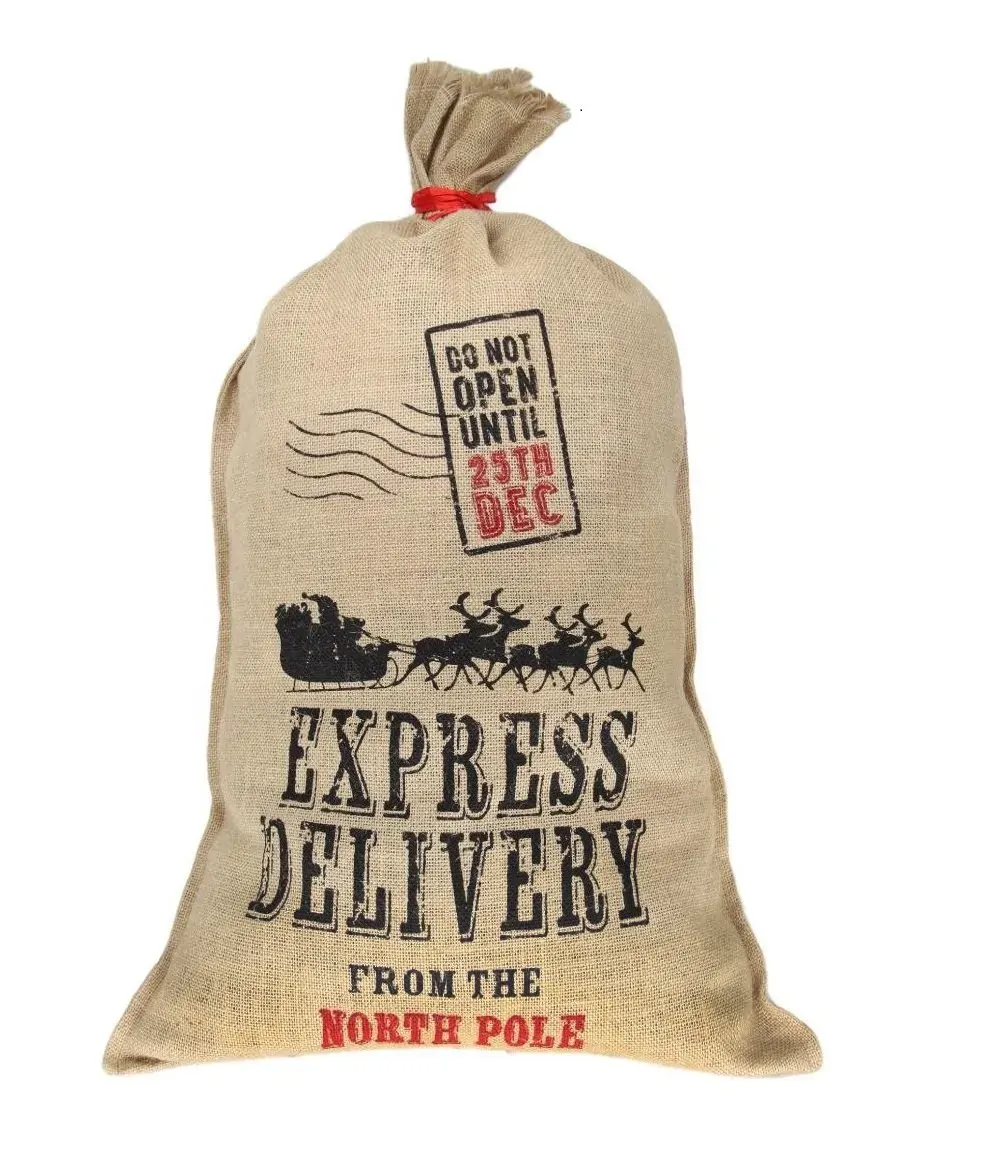 50x70cm Canvas Hessian Christmas Santa Sack Xmas Stocking Reindeer Kids Gift Bag, 50x80cm Hessian - Express Delivery 50x70cm Canvas Hessian Christmas Santa Sack Xmas Stocking Reindeer Kids Gift Bag, 50x80cm Hessian - Express Delivery