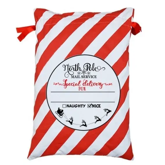 Large Christmas XMAS Hessian Santa Sack Stocking Bag Reindeer Children Gifts Bag, North Pole Mail Service (Red) Large Christmas XMAS Hessian Santa Sack Stocking Bag Reindeer Children Gifts Bag, North Pole Mail Service (Red)