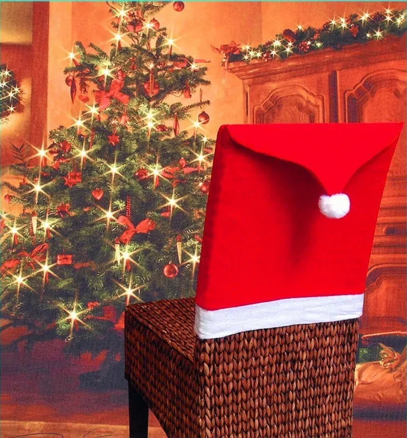 Christmas Chair Covers Tablecloth Runner Decoration Xmas Dinner Party Santa Gift, 8x Chair Covers Christmas Chair Covers Tablecloth Runner Decoration Xmas Dinner Party Santa Gift, 8x Chair Covers