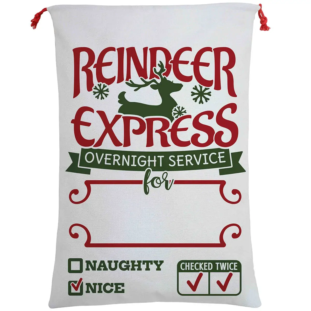 50x70cm Canvas Hessian Christmas Santa Sack Xmas Stocking Reindeer Kids Gift Bag, Cream - Reindeer Express (A) 50x70cm Canvas Hessian Christmas Santa Sack Xmas Stocking Reindeer Kids Gift Bag, Cream - Reindeer Express (A)