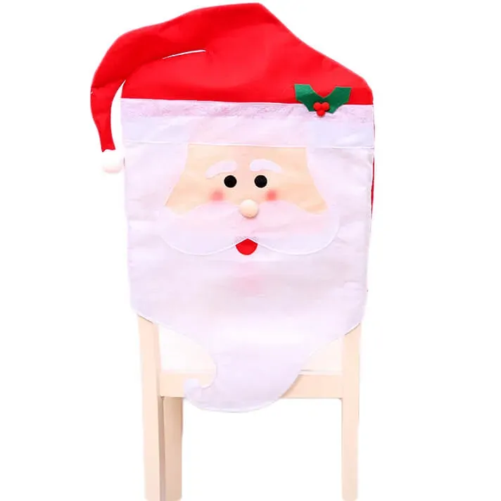 6x Christmas Cute Lady Santa Hat Chair Covers Dinner Home Décor Ornaments Gift, Mr Santa 6x Christmas Cute Lady Santa Hat Chair Covers Dinner Home Décor Ornaments Gift, Mr Santa