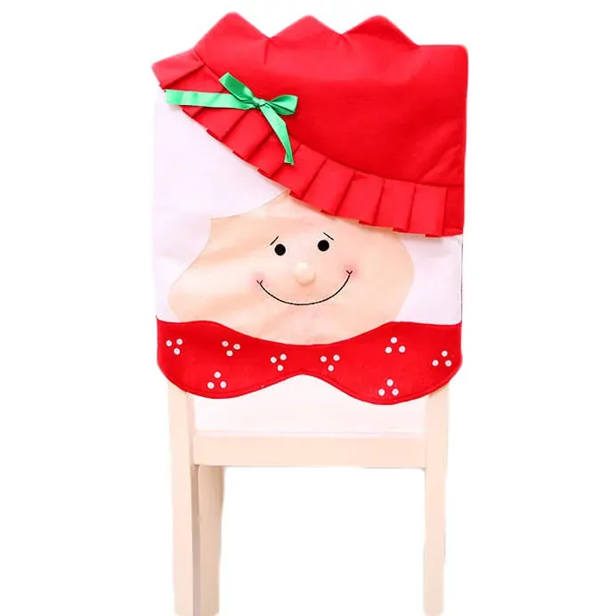 6x Christmas Cute Lady Santa Hat Chair Covers Dinner Home Décor Ornaments Gift, Mrs Santa 6x Christmas Cute Lady Santa Hat Chair Covers Dinner Home Décor Ornaments Gift, Mrs Santa