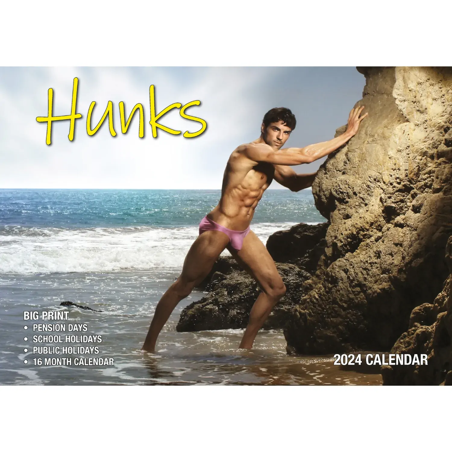 Hunks - 2024 Rectangle Wall Calendar 16 Months Planner Handsome Men Photos Gift Hunks - 2024 Rectangle Wall Calendar 16 Months Planner Handsome Men Photos Gift