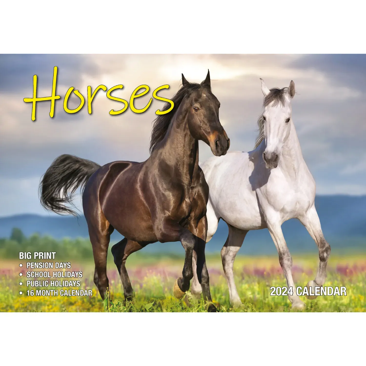 Horses - 2024 Rectangle Wall Calendar 16 Months Animal Planner New Year Gift Horses - 2024 Rectangle Wall Calendar 16 Months Animal Planner New Year Gift