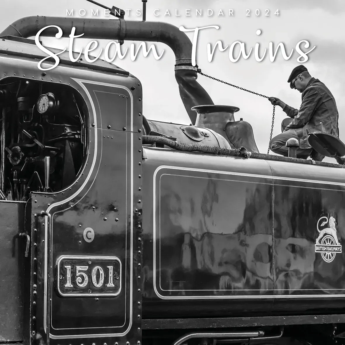 Steam Trains - 2024 Square Wall Calendar 16 Month Black & White Planner New Year Steam Trains - 2024 Square Wall Calendar 16 Month Black & White Planner New Year
