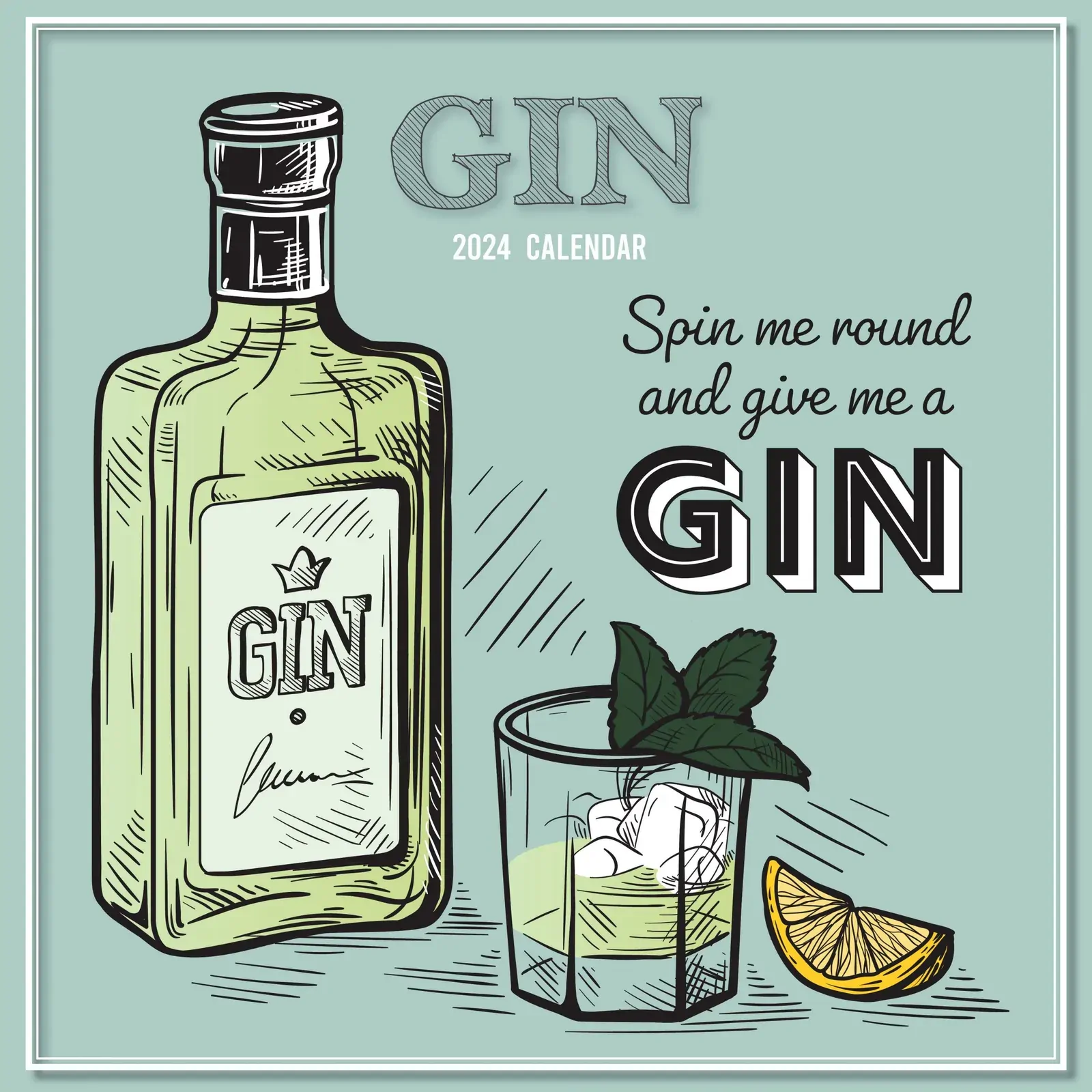 Gin - 2024 Square Wall Calendar 16 Months Funny Planner Christmas New Year Gift Gin - 2024 Square Wall Calendar 16 Months Funny Planner Christmas New Year Gift