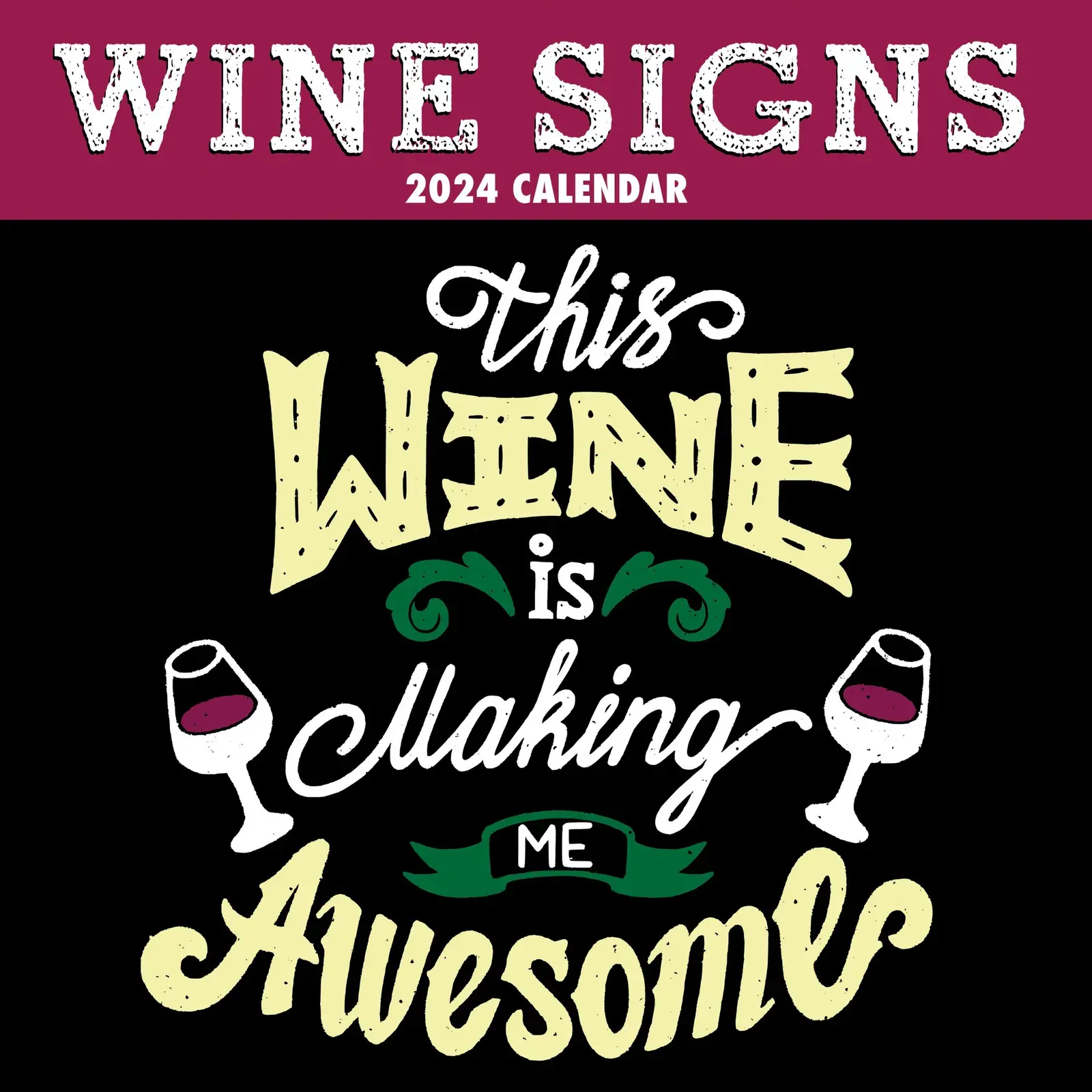 Wine Signs - 2024 Square Wall Calendar 16 Months Planner Christmas New Year Gift Wine Signs - 2024 Square Wall Calendar 16 Months Planner Christmas New Year Gift