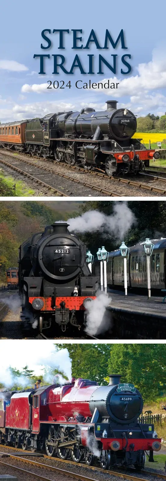 Steam Trains - 2024 Slimline Slim Wall Calendar Hanging Planner New Year Gift Steam Trains - 2024 Slimline Slim Wall Calendar Hanging Planner New Year Gift