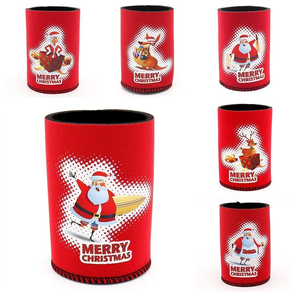 6x Christmas Stubby Stubbie Holders Beer Bottle Drink Can Cooler Santa Reindeer, A 6x Christmas Stubby Stubbie Holders Beer Bottle Drink Can Cooler Santa Reindeer, A