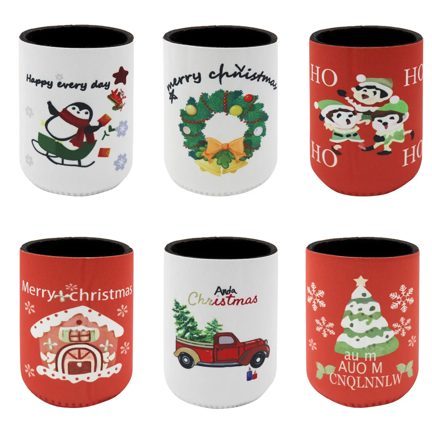 6x Christmas Stubby Stubbie Holders Beer Bottle Drink Can Cooler Santa Reindeer, C 6x Christmas Stubby Stubbie Holders Beer Bottle Drink Can Cooler Santa Reindeer, C