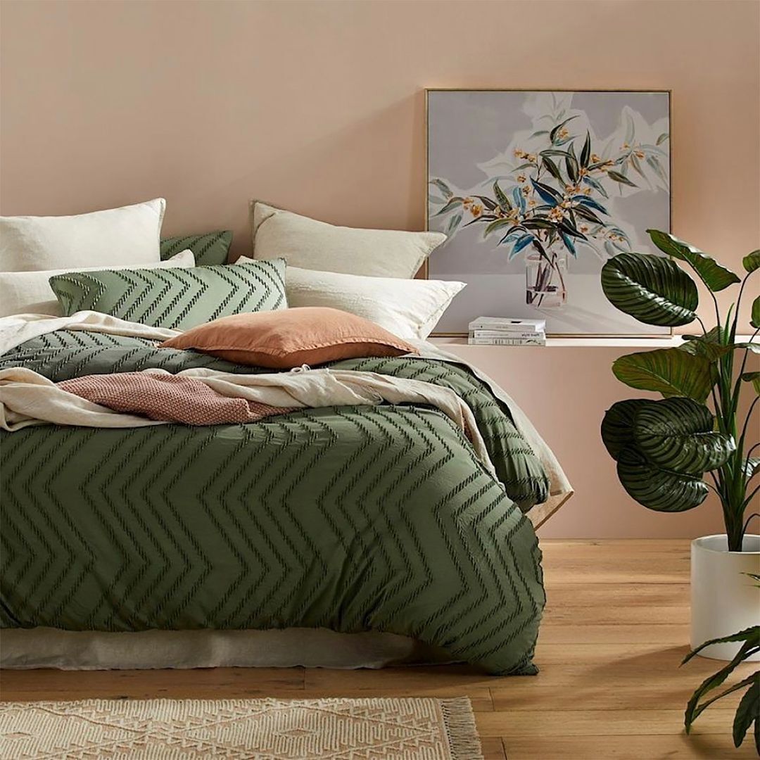 Tufted Boho Wave Jacquard Quilt Cover Set- Dark Green - Super King Size Tufted Boho Wave Jacquard Quilt Cover Set- Dark Green - Super King Size