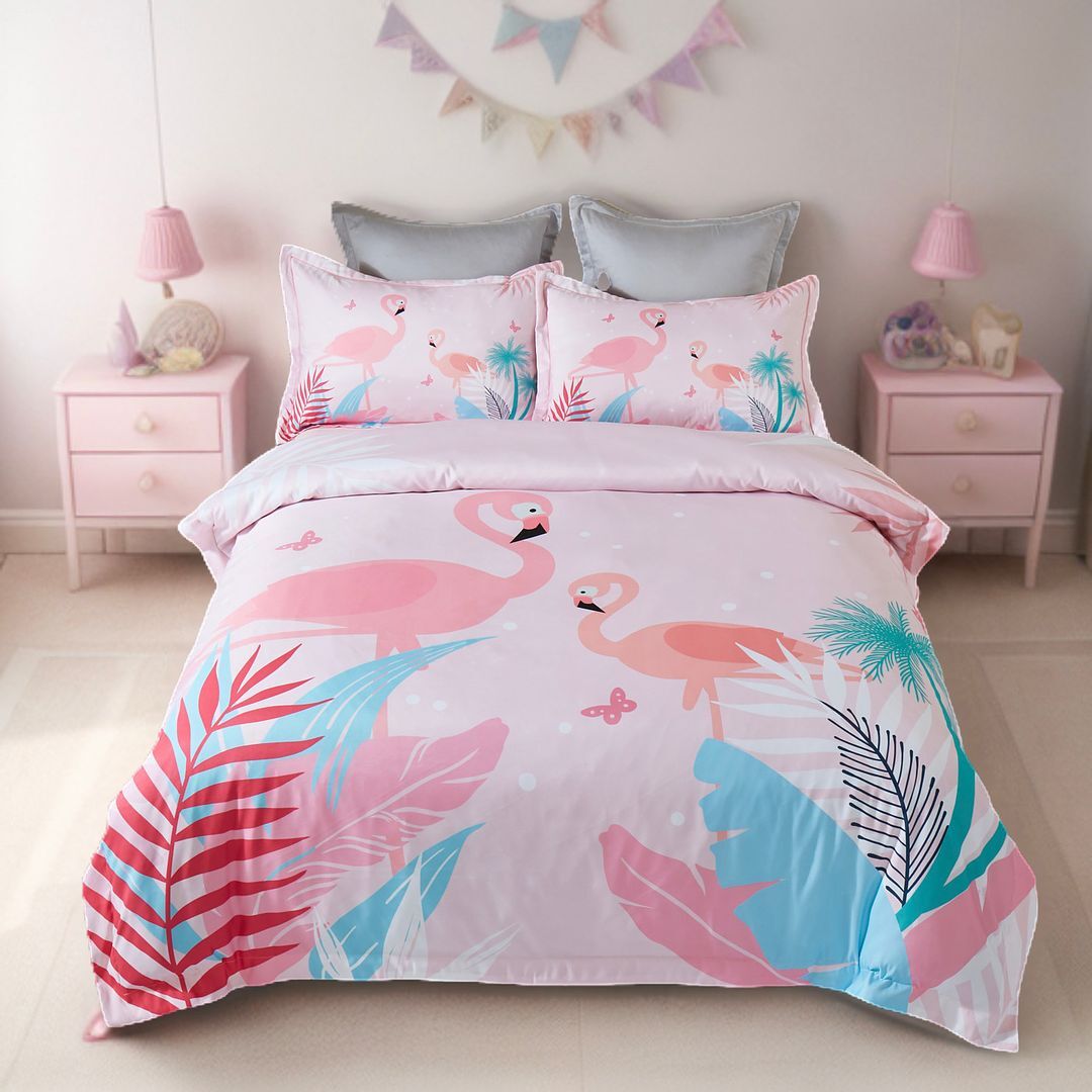 Flamingo Kids Quilt Cover Set - Double Size Flamingo Kids Quilt Cover Set - Double Size