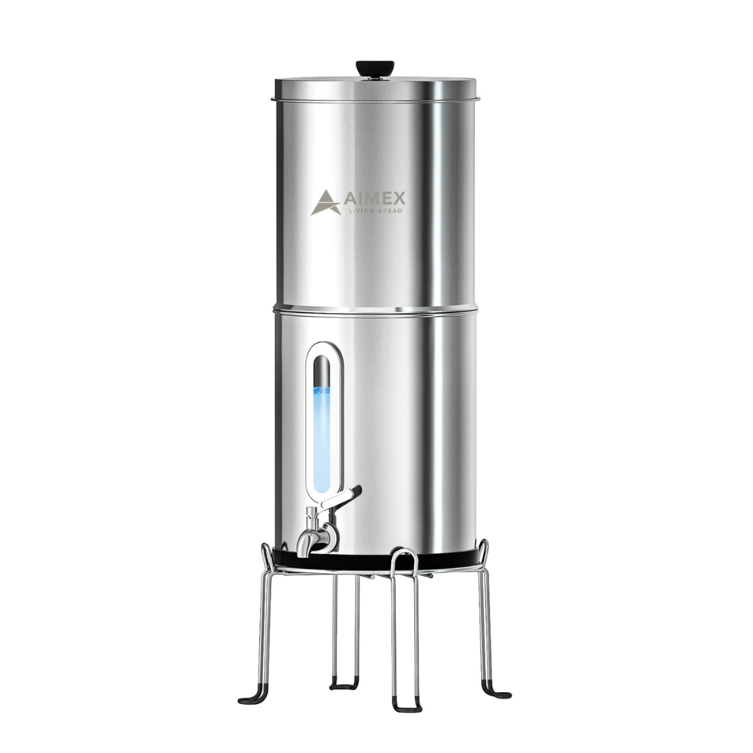 Aimex Portable Water Filter - Gravity-Fed, 304 Stainless Steel, Fluoride Removal Aimex Portable Water Filter - Gravity-Fed, 304 Stainless Steel, Fluoride Removal