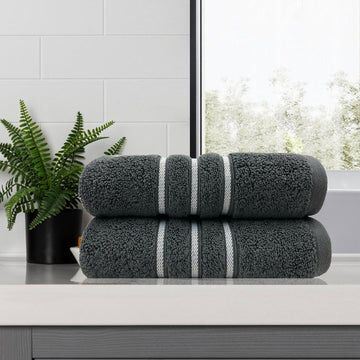 amor classic dobby stripe super soft premium cotton bath towel 2 pcs charcoal amor classic dobby stripe super soft premium cotton bath towel 2 pcs charcoal