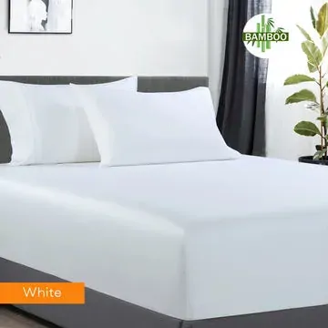 400 thread count bamboo cotton 1 fitted sheet with 2 pillowcases queen white 400 thread count bamboo cotton 1 fitted sheet with 2 pillowcases queen white