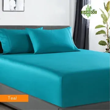 400 thread count bamboo cotton 1 fitted sheet with 2 pillowcases single teal 400 thread count bamboo cotton 1 fitted sheet with 2 pillowcases single teal