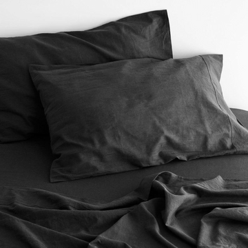 luxurious linen cotton sheet set 1 king single charcoal luxurious linen cotton sheet set 1 king single charcoal