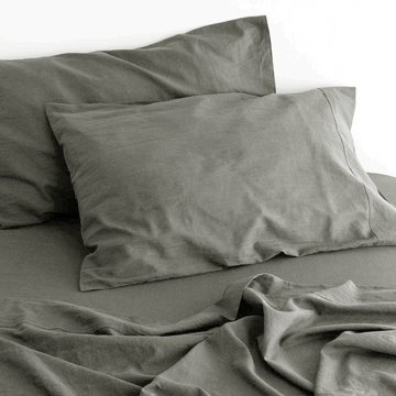 luxurious linen cotton sheet set 1 king single grey luxurious linen cotton sheet set 1 king single grey