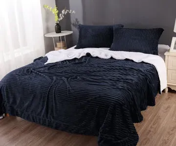 stripe flannel sherpa blanket king navy stripe flannel sherpa blanket king navy