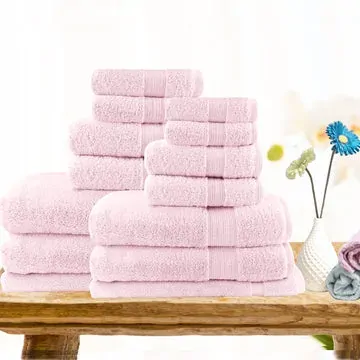 14pc light weight soft cotton bath towel set baby pink 14pc light weight soft cotton bath towel set baby pink