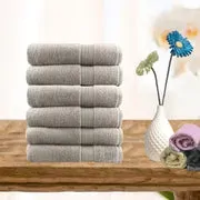 6 piece ultra light cotton face washers in beige 6 piece ultra light cotton face washers in beige