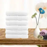 6 piece ultra light cotton face washers in white 6 piece ultra light cotton face washers in white