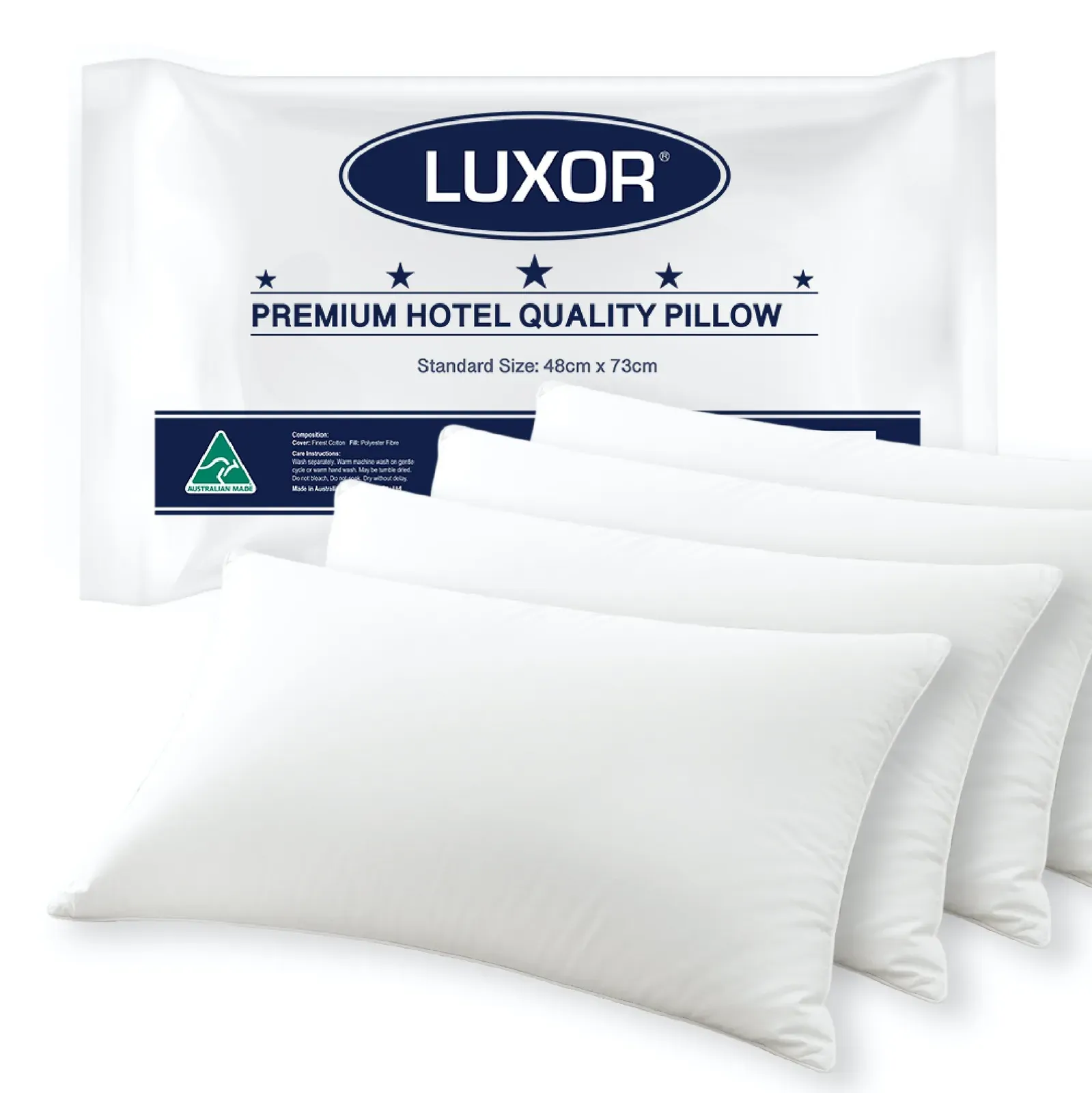 Australian Made Hotel Quality Pillow Standard Size Four Pack Australian Made Hotel Quality Pillow Standard Size Four Pack