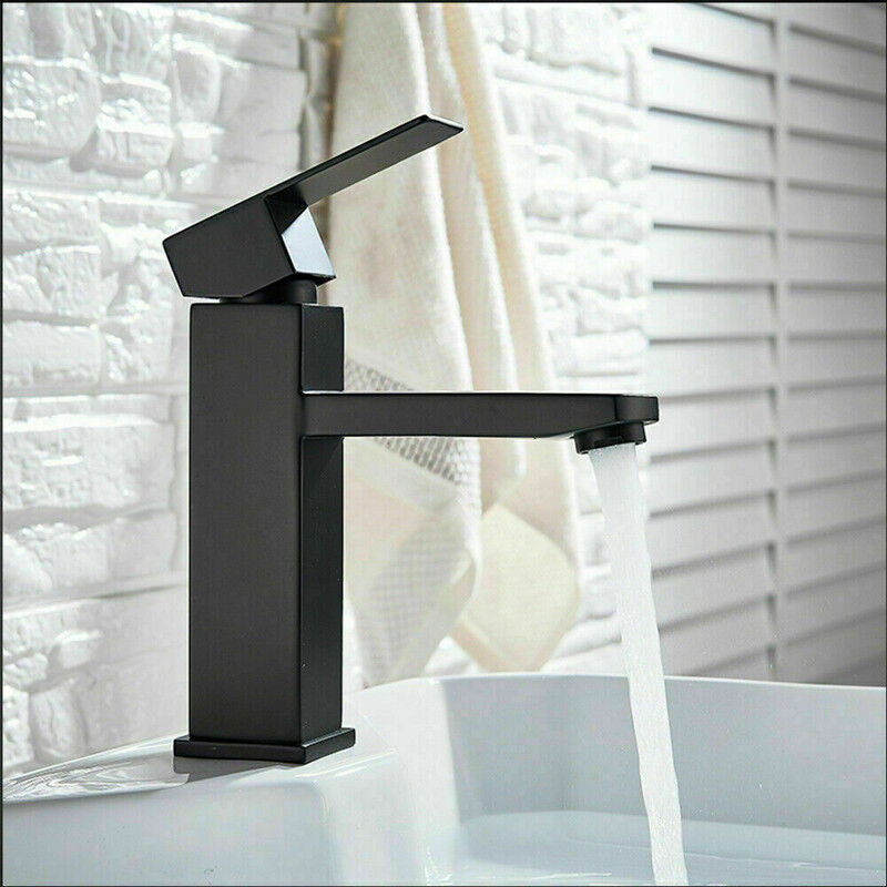 2021 Square Cube style basin mount tap low faucet Matte Black tap mixer spout 2021 Square Cube style basin mount tap low faucet Matte Black tap mixer spout