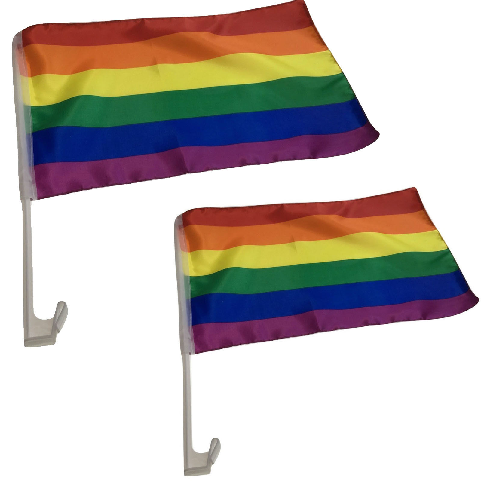 2x RAINBOW CAR FLAG with Window Clip Flags Australia Day 30cm x 45cm Gay Pride 2x RAINBOW CAR FLAG with Window Clip Flags Australia Day 30cm x 45cm Gay Pride