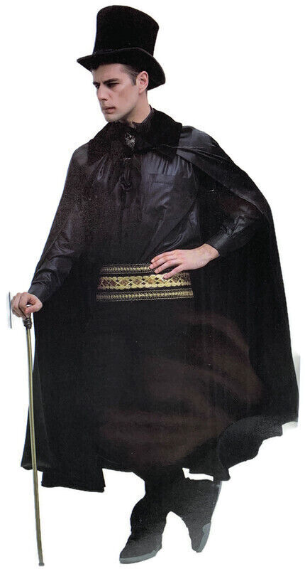 Adult Cape Cloak Collared Robe Halloween Vampire Witch Wizard 140cm Collar - Black Adult Cape Cloak Collared Robe Halloween Vampire Witch Wizard 140cm Collar - Black