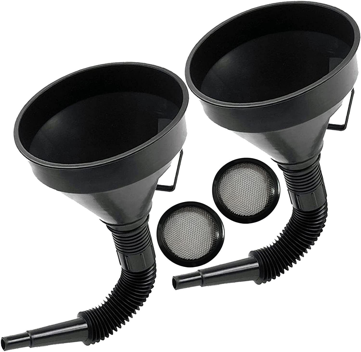 2x Car Auto Motorcycle Plastic Flexible Spout Gas Oil Water Fuel Funnel Tool Kit 2x Car Auto Motorcycle Plastic Flexible Spout Gas Oil Water Fuel Funnel Tool Kit