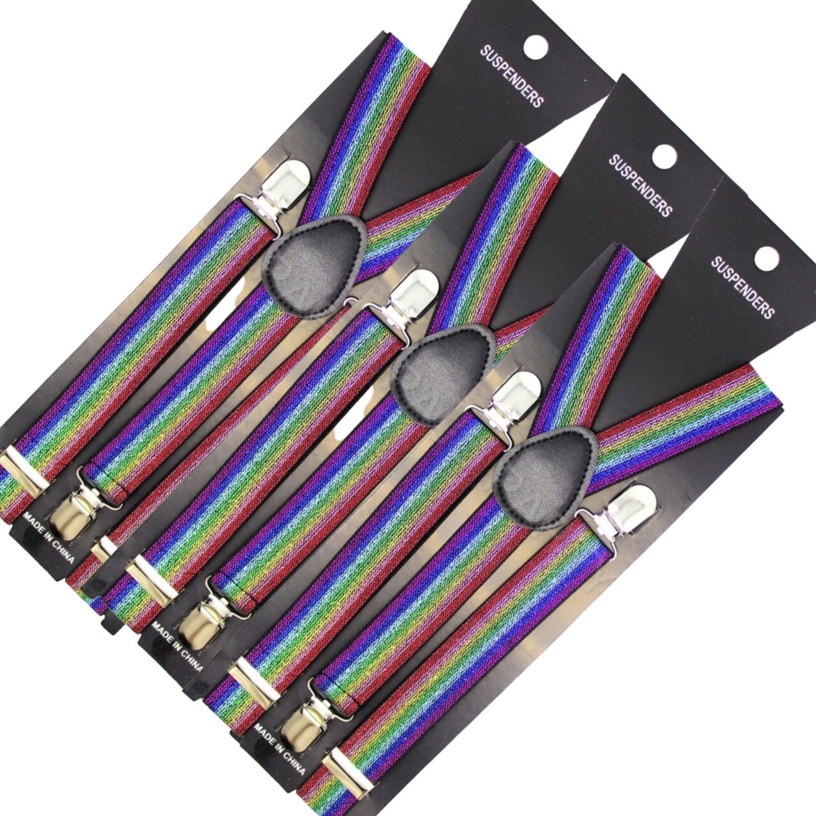 3x Mens Suspenders Braces Adjustable Strong Clip On Elastic Formal Wedding Slim - Rainbow 3x Mens Suspenders Braces Adjustable Strong Clip On Elastic Formal Wedding Slim - Rainbow
