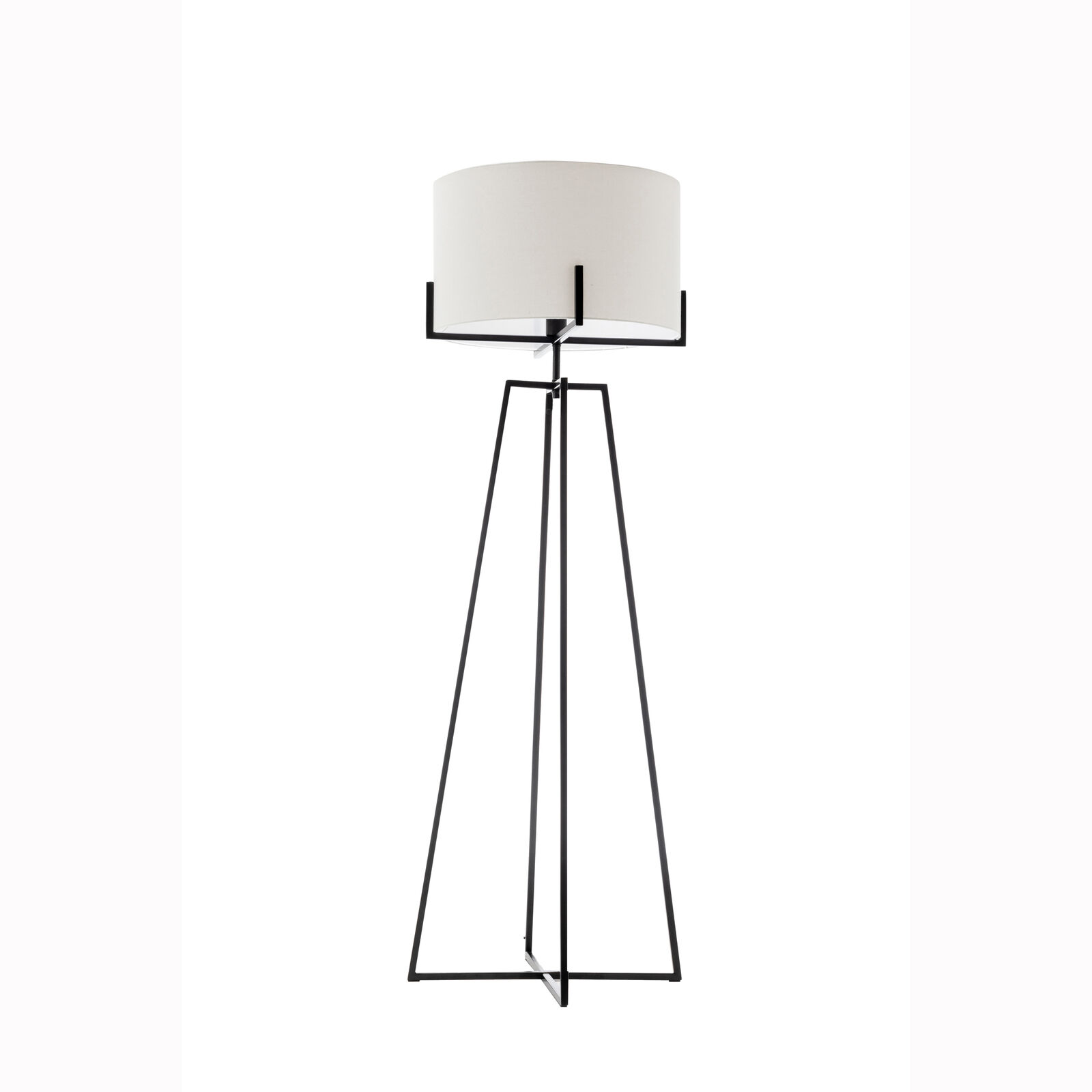 Modern Dimmable Floor Lamp w/ Linen Shade Designer Lighting - Matte Black Modern Dimmable Floor Lamp w/ Linen Shade Designer Lighting - Matte Black