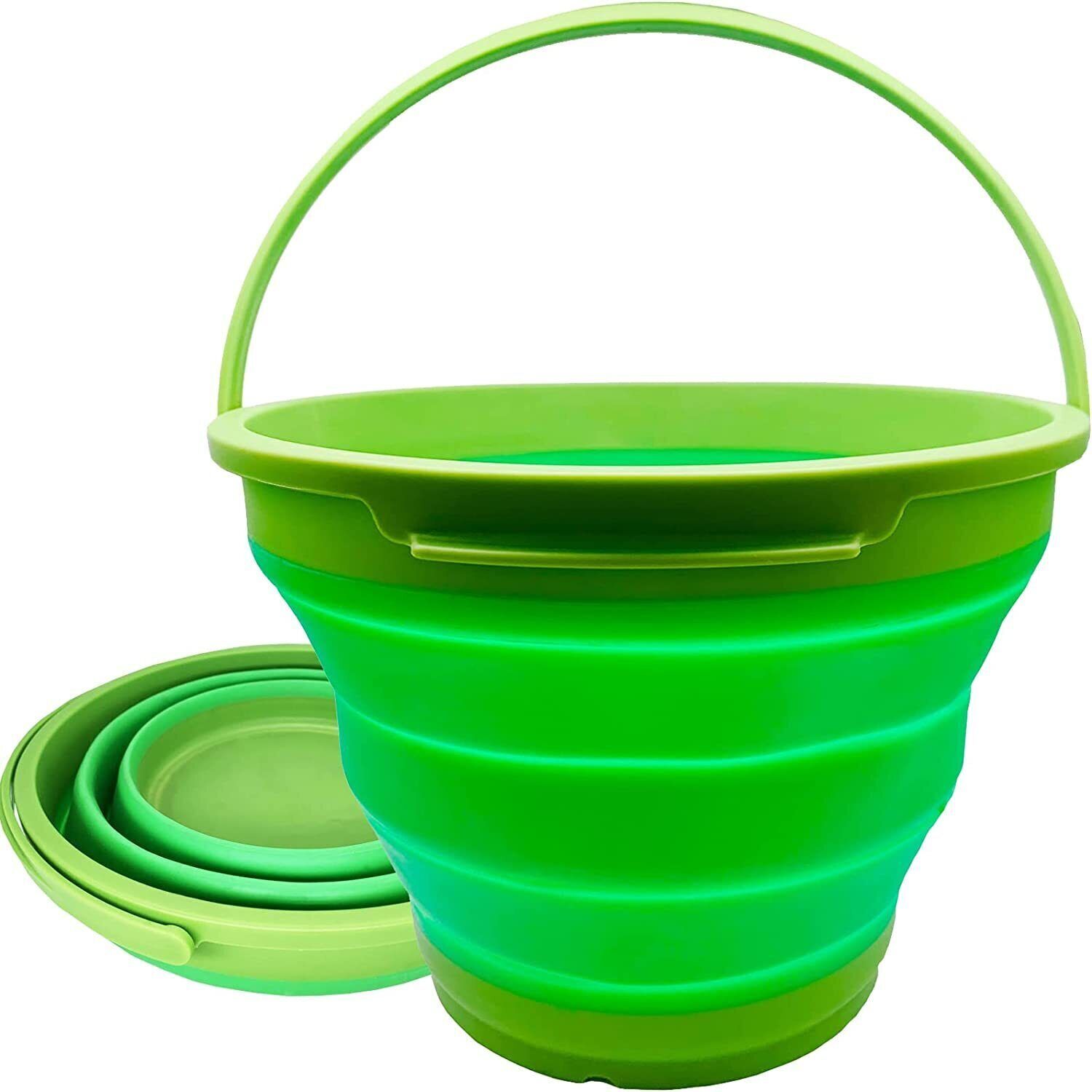 7 Litre Foldable Collapsible Silicone Bucket for Home/Hiking/Camping/Fishing - Green 7 Litre Foldable Collapsible Silicone Bucket for Home/Hiking/Camping/Fishing - Green
