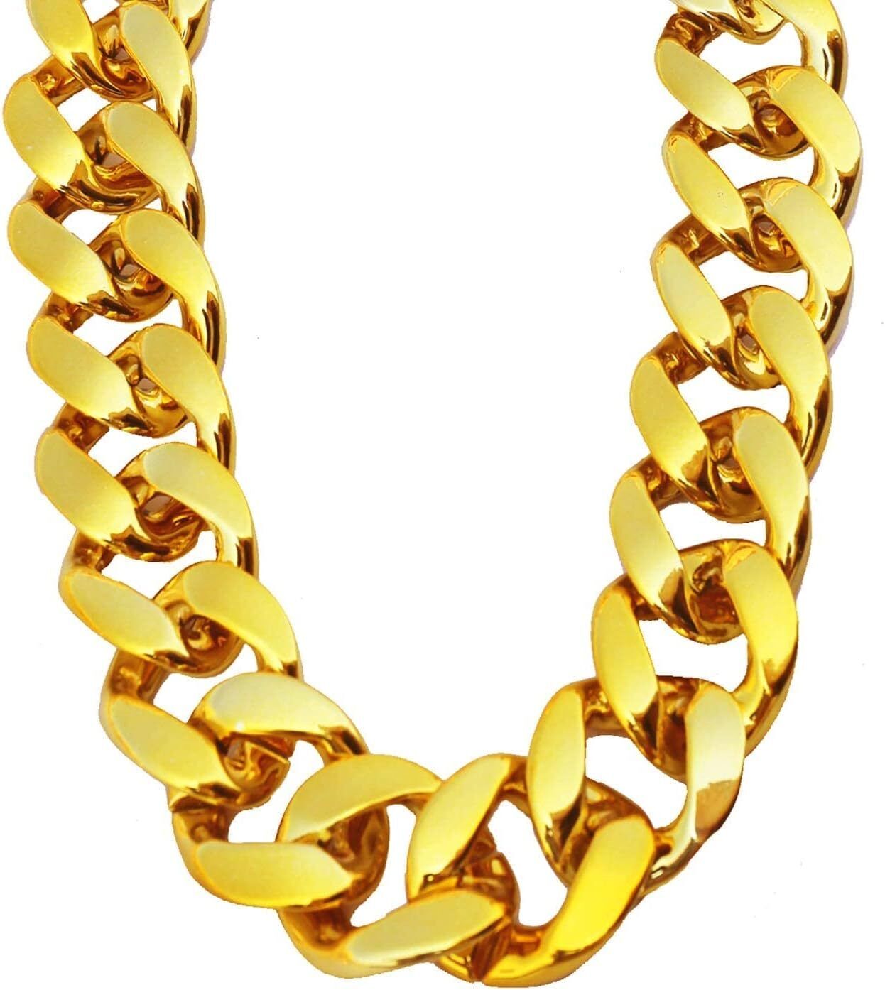 Adjustable Big Links Plastic Gold Color Chain Necklace Chunky Choker Party Costume Pimp Adjustable Big Links Plastic Gold Color Chain Necklace Chunky Choker Party Costume Pimp
