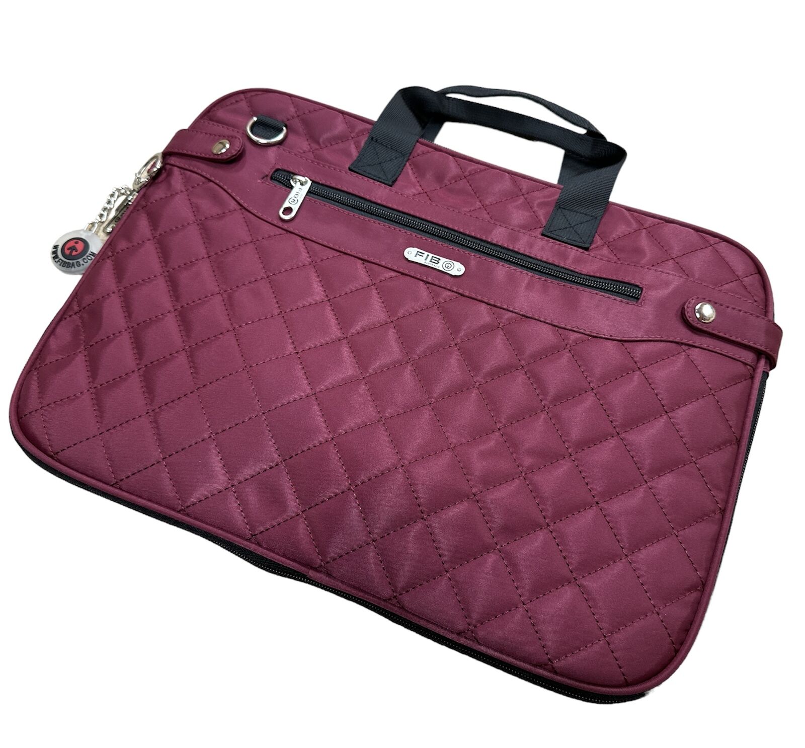 RFID Quilted Taslon Laptop Bag Sleeve Computer Travel w/ Tablet Holder - Marsala RFID Quilted Taslon Laptop Bag Sleeve Computer Travel w/ Tablet Holder - Marsala
