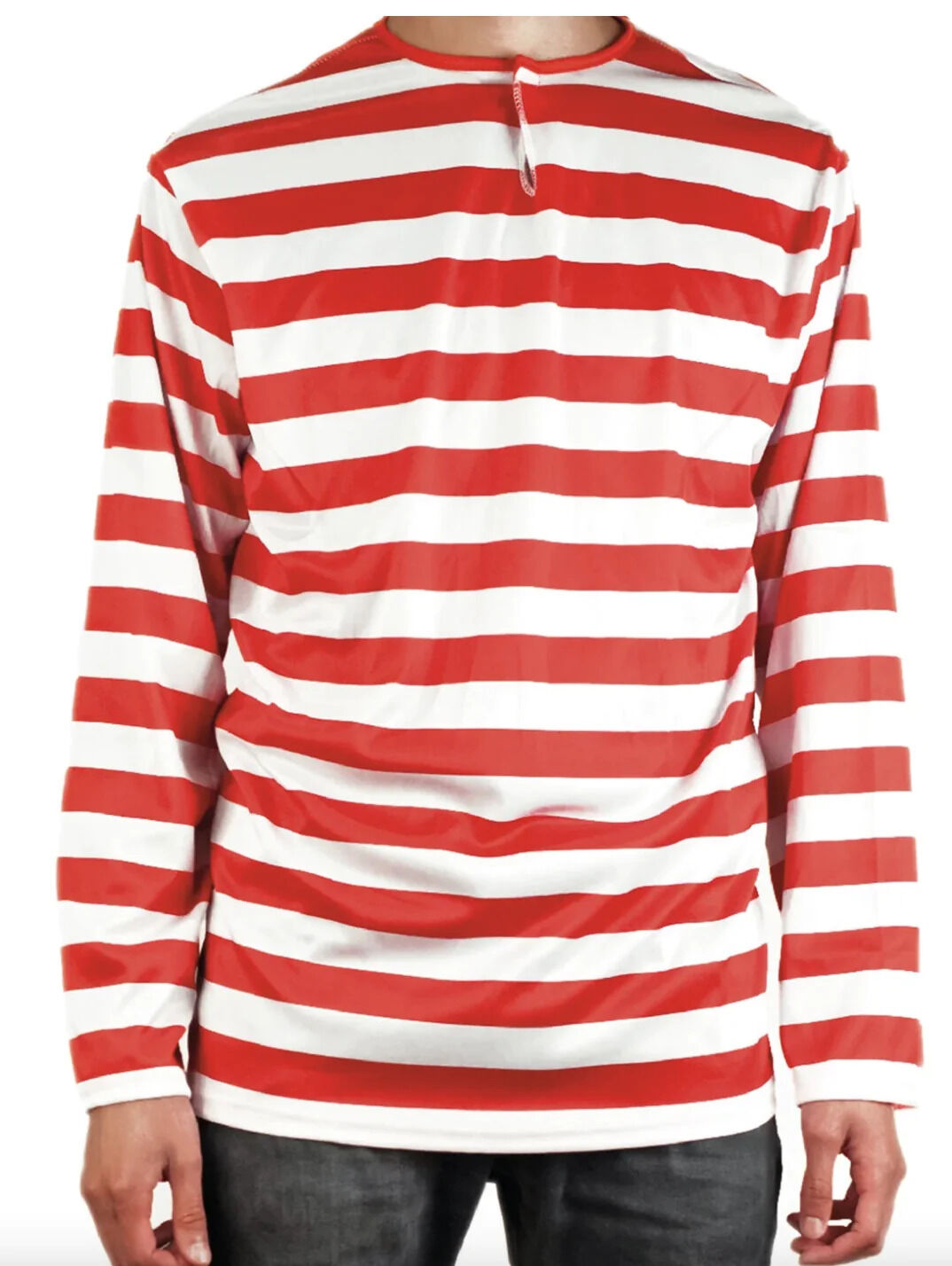 ADULTS Wheres Wally Book Week Red and White Striped Top Shirt Costume Party Dress Up - Small ADULTS Wheres Wally Book Week Red and White Striped Top Shirt Costume Party Dress Up - Small