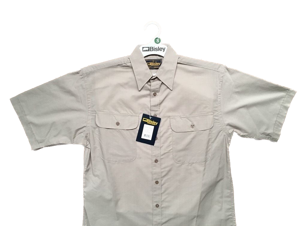 BISLEY SHORT SLEEVE SHIRT Everyday Casual Business Work Cotton Blend Check - BS2486_BBOG (BOG) - S BISLEY SHORT SLEEVE SHIRT Everyday Casual Business Work Cotton Blend Check - BS2486_BBOG (BOG) - S
