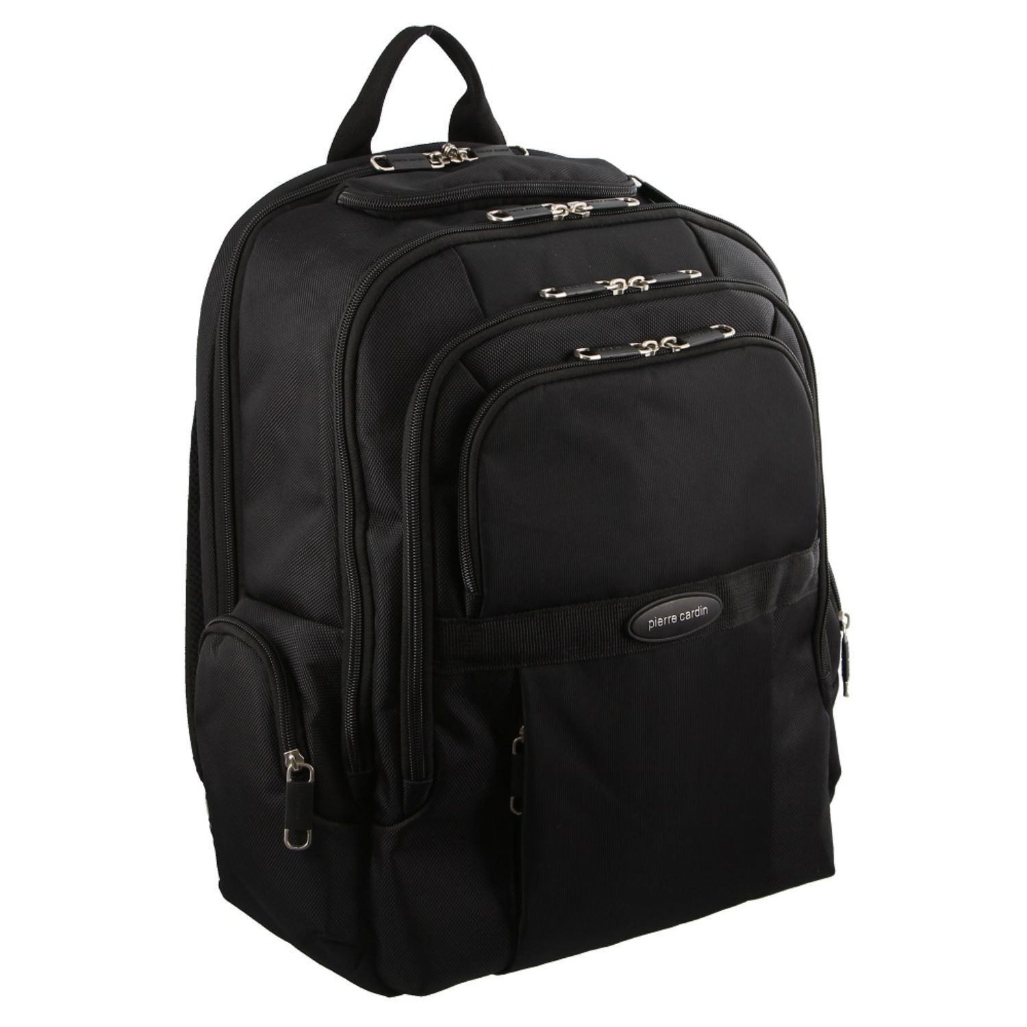 30L Pierre Cardin Large Padded Backpack Bag w Laptop Sleeve Travel Luggage - Black 30L Pierre Cardin Large Padded Backpack Bag w Laptop Sleeve Travel Luggage - Black