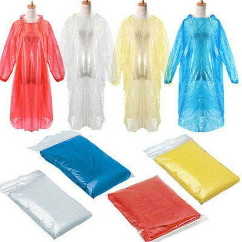 RAIN PONCHO Disposable Emergency Rain Coat Waterproof Jacket Adult Outdoor RAIN PONCHO Disposable Emergency Rain Coat Waterproof Jacket Adult Outdoor