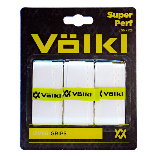 3-Pack Volkl Super Perf Over Grips for Tennis Squash Pickleball Racquets - White 3-Pack Volkl Super Perf Over Grips for Tennis Squash Pickleball Racquets - White