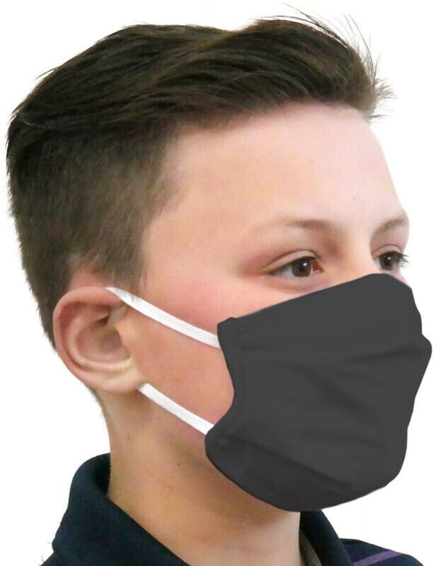 3x Tigerplast Kids Fabric Face Mask Washable Reusable Mask Protect Cover - Black 3x Tigerplast Kids Fabric Face Mask Washable Reusable Mask Protect Cover - Black