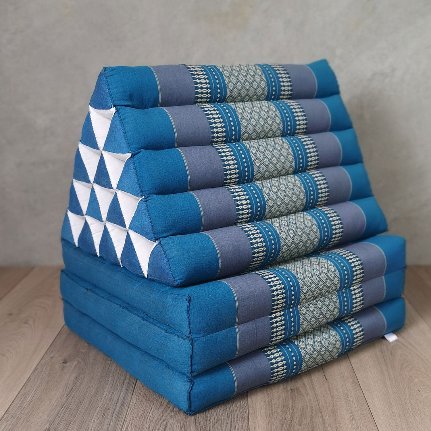 Jumbo Thai Triangle Pillow THREE FOLDS BLUE Jumbo Thai Triangle Pillow THREE FOLDS BLUE