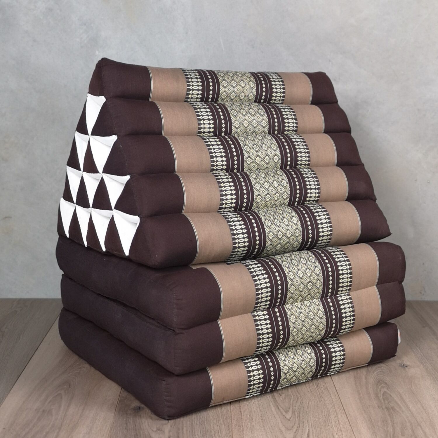 Jumbo Thai Triangle Pillow THREE FOLDS Brown Jumbo Thai Triangle Pillow THREE FOLDS Brown