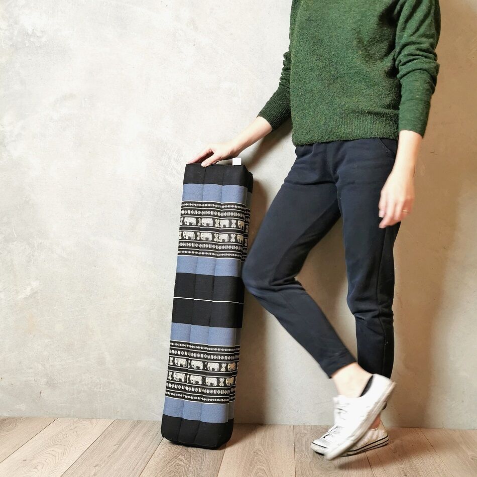 80cm Long Bolster Yoga Block/Prop Natural Kapok Filled BlueEle 80cm Long Bolster Yoga Block/Prop Natural Kapok Filled BlueEle