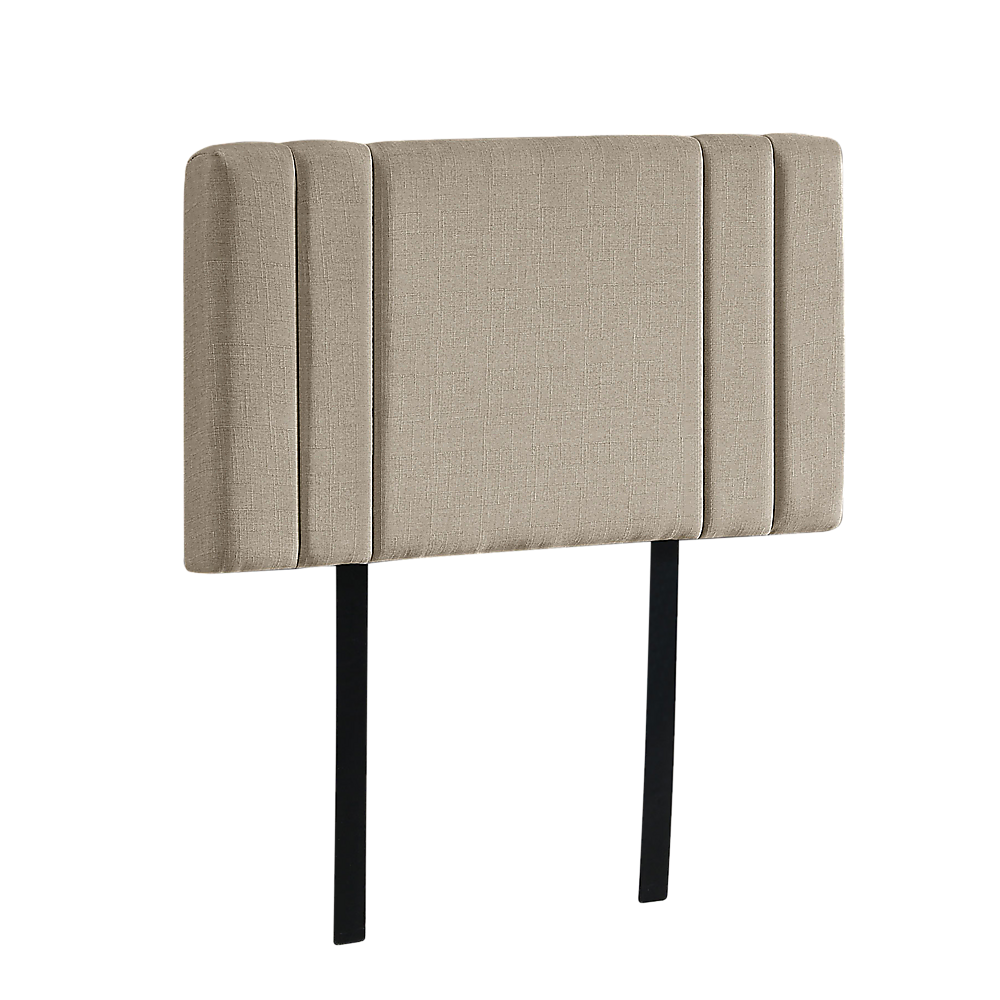 Linen Fabric Single Bed Deluxe Headboard Bedhead - Beige Linen Fabric Single Bed Deluxe Headboard Bedhead - Beige