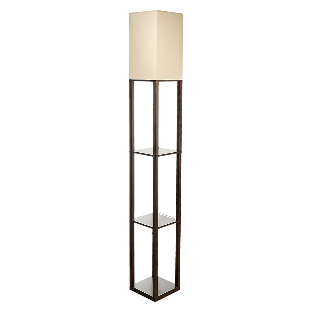 Shelf Floor Lamp - Shade Diffused Light Source with Open-Box Shelves Shelf Floor Lamp - Shade Diffused Light Source with Open-Box Shelves