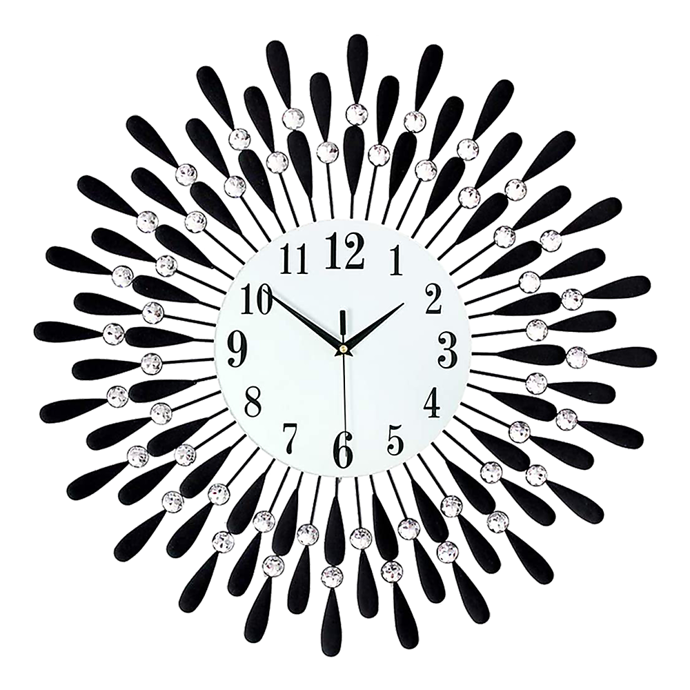 Large Modern 3D Crystal Wall Clock Luxury Art Metal Round Home Decor Large Modern 3D Crystal Wall Clock Luxury Art Metal Round Home Decor