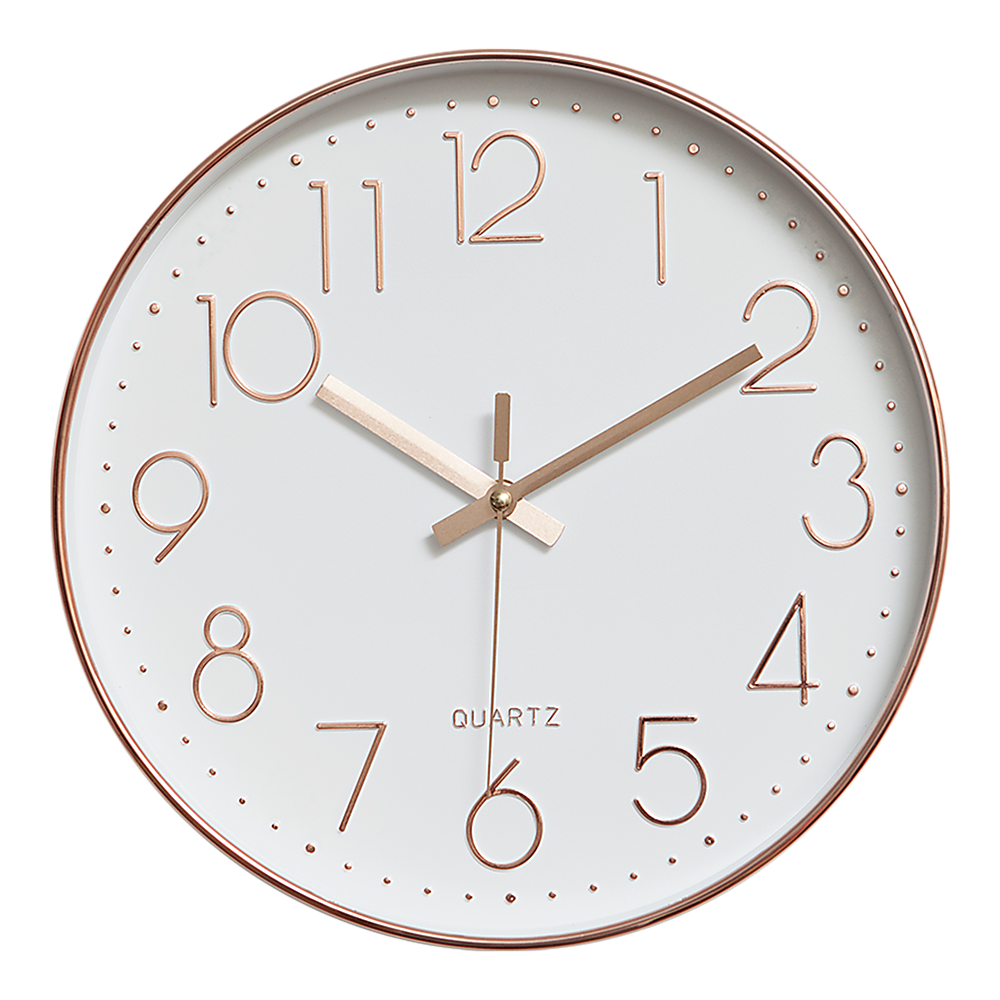 Modern Wall Clock Silent Non-Ticking Quartz Battery Operated Rose Gold Modern Wall Clock Silent Non-Ticking Quartz Battery Operated Rose Gold